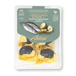 Cappellacci con filetti di branzino e patate