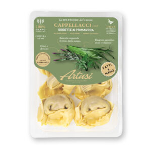 Cappellacci con erbette selvatiche di primavera