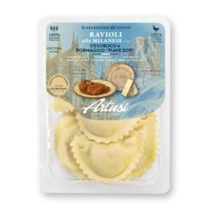 Ravioli alla milanese con ossobuco e formaggio “Piave DOP”